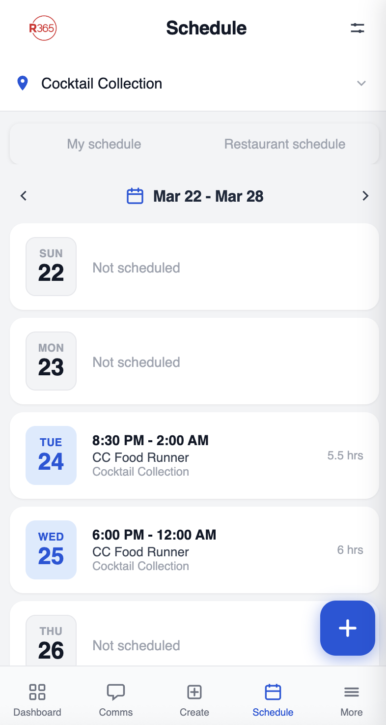 Cocktail Collection schedule preview